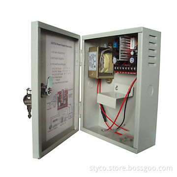 Power Supply for Access Control or Alarm System, 12V DC/5A, with Battery Back-up Connection